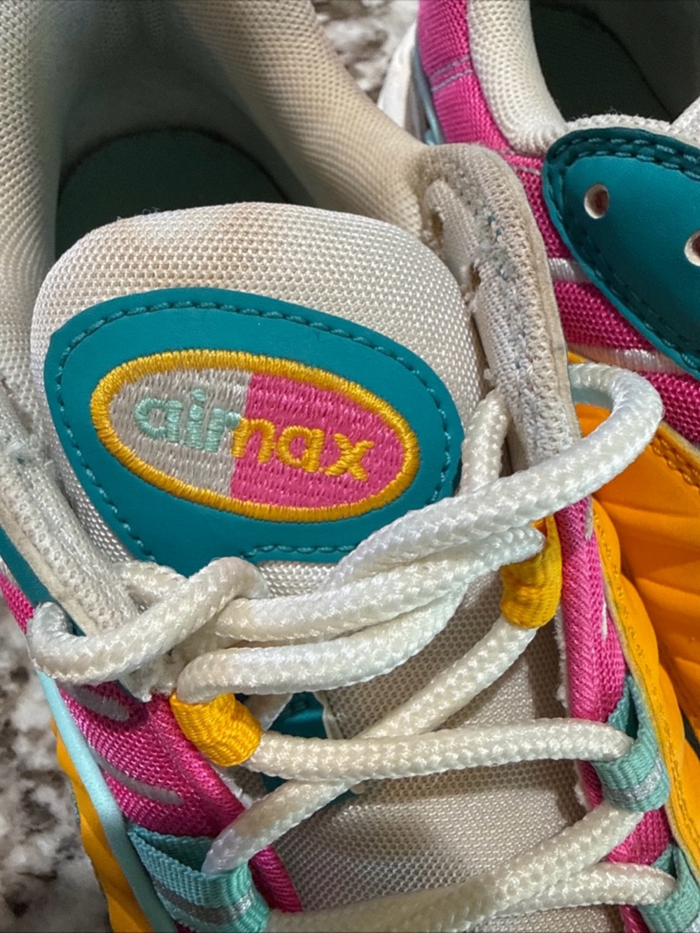 Nike womens Size 8.5 Pink, Yellow & Teal Athletic Sneakers - Picture 8 of 8